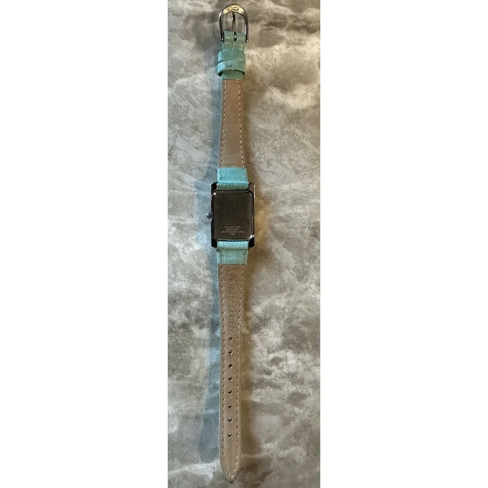 Belair Womens Watch a4259-mop-1064 New Battery Green Strap Mother‎ Of Pearl Dial